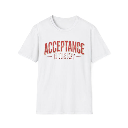 Acceptance is the Key Unisex Softstyle Recovery Addiction T-Shirt - NEXT CHAPTER APPAREL