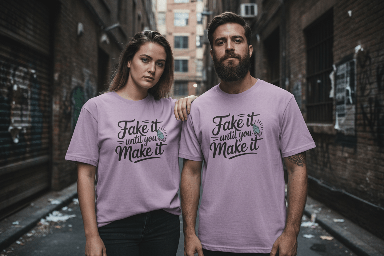 Fake it until you make it , Unisex Softstyle T-Shirt - NEXT CHAPTER APPAREL