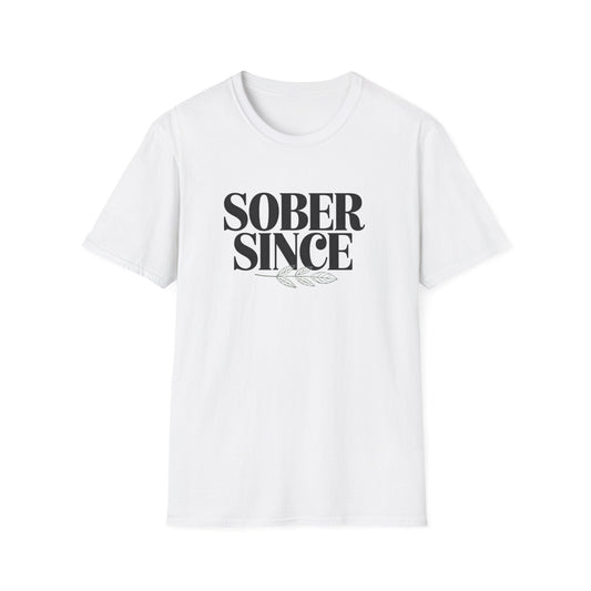 Sober Since personalized Unisex Softstyle T-Shirt - NEXT CHAPTER APPAREL