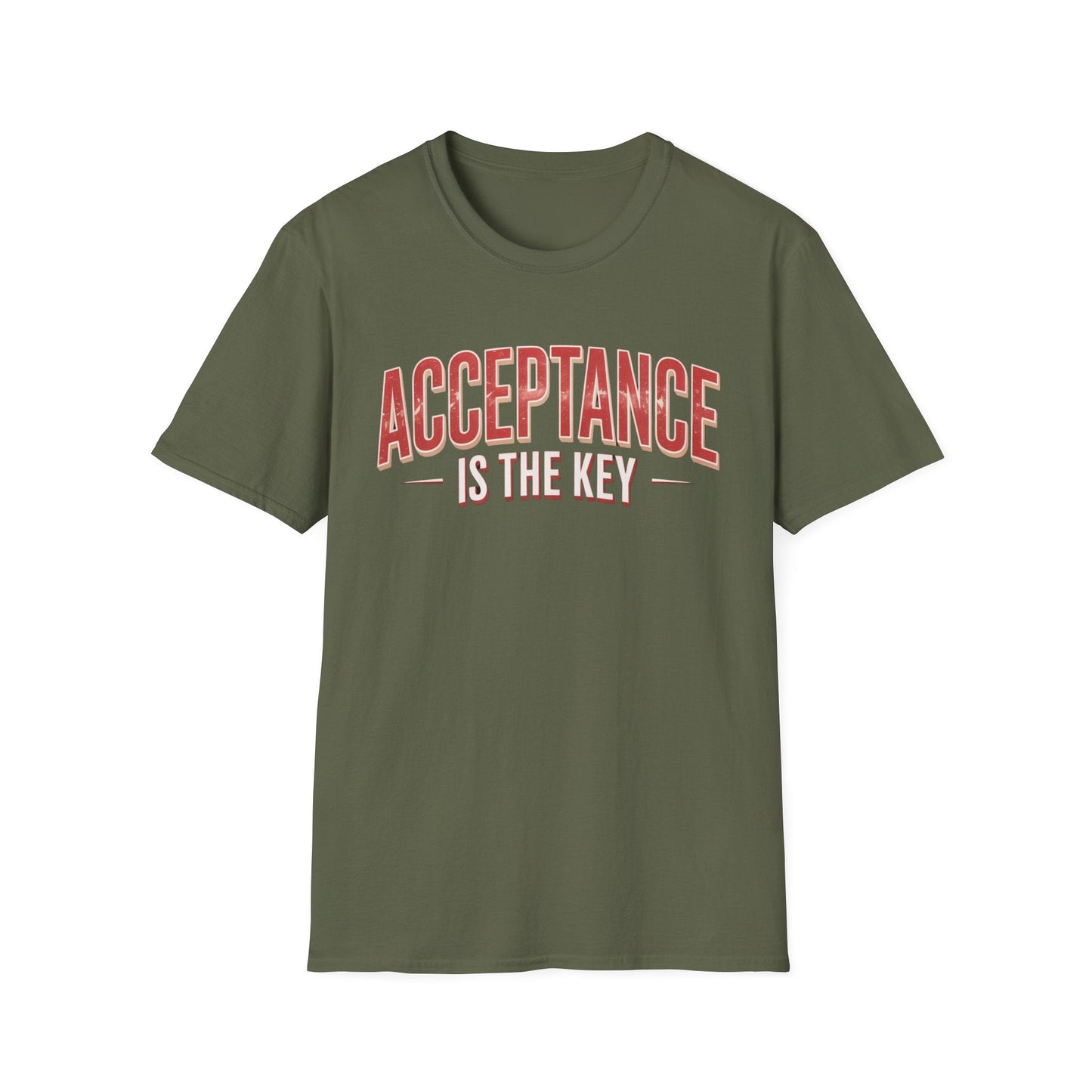 Acceptance is the Key Unisex Softstyle Recovery Addiction T-Shirt - NEXT CHAPTER APPAREL