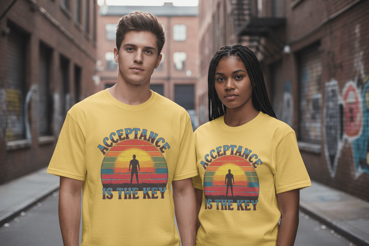 Acceptance Is The Key Unisex Softstyle T-Shirt Recovery addiction Apparel - NEXT CHAPTER APPAREL