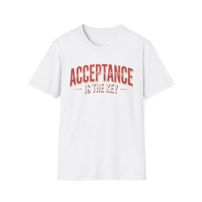 Acceptance is the Key Unisex Softstyle Recovery Addiction T-Shirt - NEXT CHAPTER APPAREL
