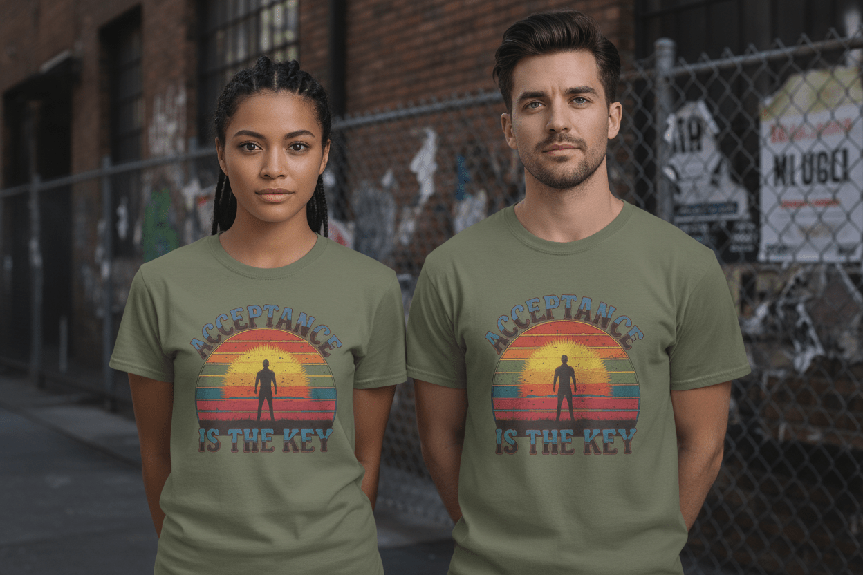 Acceptance Is The Key Unisex Softstyle T-Shirt Recovery addiction Apparel - NEXT CHAPTER APPAREL