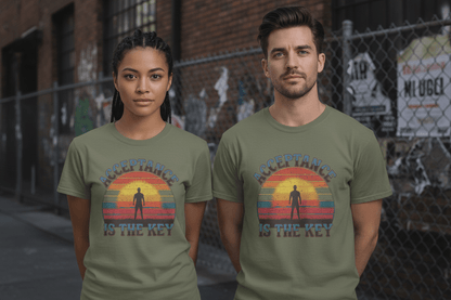 Acceptance Is The Key Unisex Softstyle T-Shirt Recovery addiction Apparel - NEXT CHAPTER APPAREL