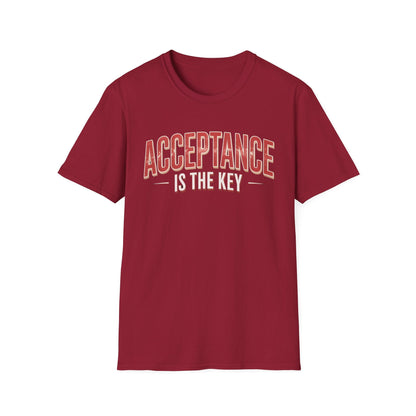 Acceptance is the Key Unisex Softstyle Recovery Addiction T-Shirt - NEXT CHAPTER APPAREL