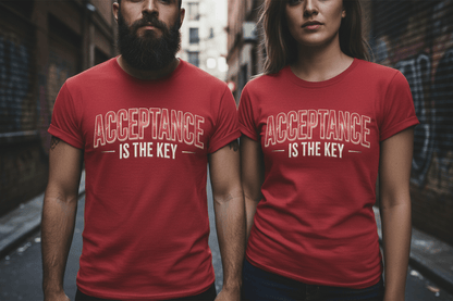 Acceptance is the Key Unisex Softstyle Recovery Addiction T-Shirt - NEXT CHAPTER APPAREL