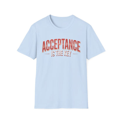 Acceptance is the Key Unisex Softstyle Recovery Addiction T-Shirt - NEXT CHAPTER APPAREL