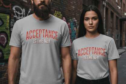 Acceptance is the Key Unisex Softstyle Recovery Addiction T-Shirt - NEXT CHAPTER APPAREL