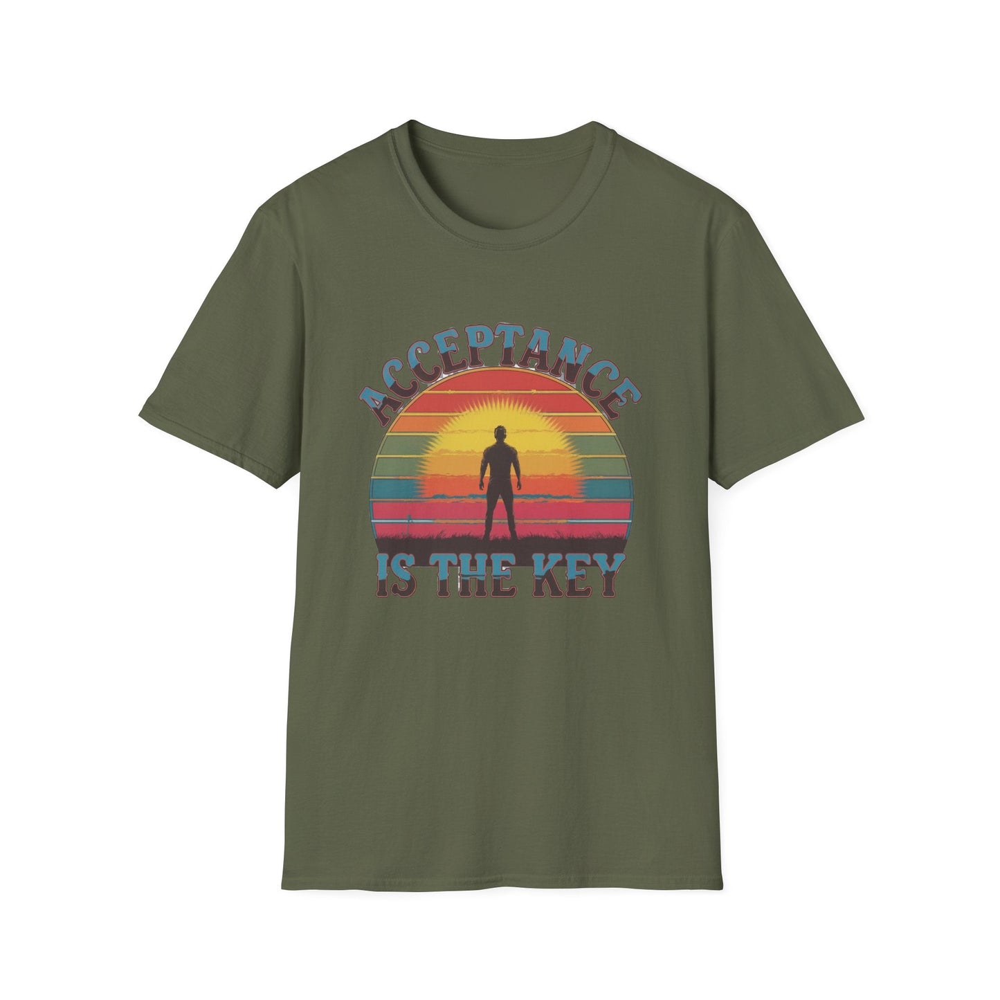 Acceptance Is The Key Unisex Softstyle T-Shirt Recovery addiction Apparel - NEXT CHAPTER APPAREL
