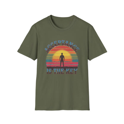 Acceptance Is The Key Unisex Softstyle T-Shirt Recovery addiction Apparel - NEXT CHAPTER APPAREL