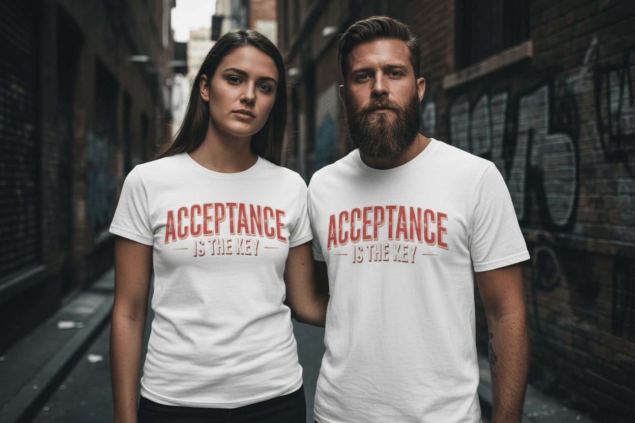 Acceptance is the Key Unisex Softstyle Recovery Addiction T-Shirt - NEXT CHAPTER APPAREL