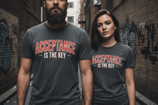Acceptance is the Key Unisex Softstyle Recovery Addiction T-Shirt - NEXT CHAPTER APPAREL