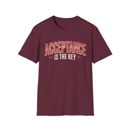 Acceptance is the Key Unisex Softstyle Recovery Addiction T-Shirt - NEXT CHAPTER APPAREL