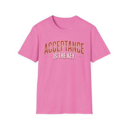 Acceptance is the Key Unisex Softstyle Recovery Addiction T-Shirt - NEXT CHAPTER APPAREL