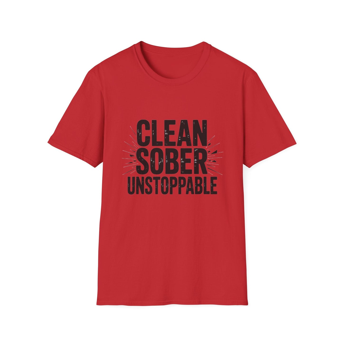Clean sober unstoppable Unisex Softstyle T-Shirt - NEXT CHAPTER APPAREL