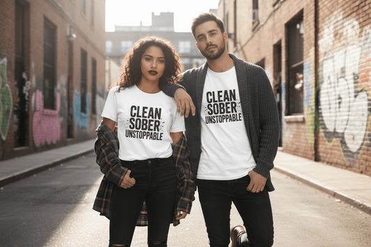 Clean sober unstoppable Unisex Softstyle T-Shirt - NEXT CHAPTER APPAREL