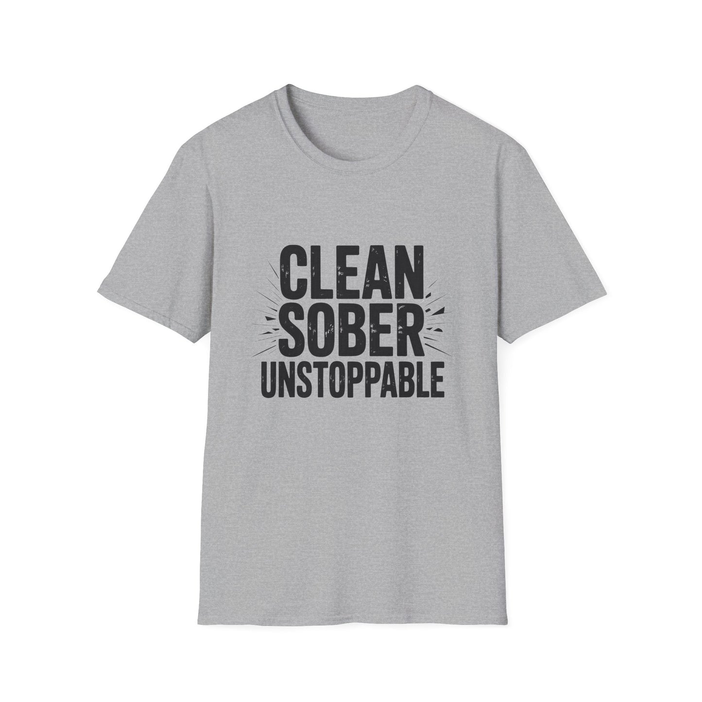 Clean sober unstoppable Unisex Softstyle T-Shirt - NEXT CHAPTER APPAREL