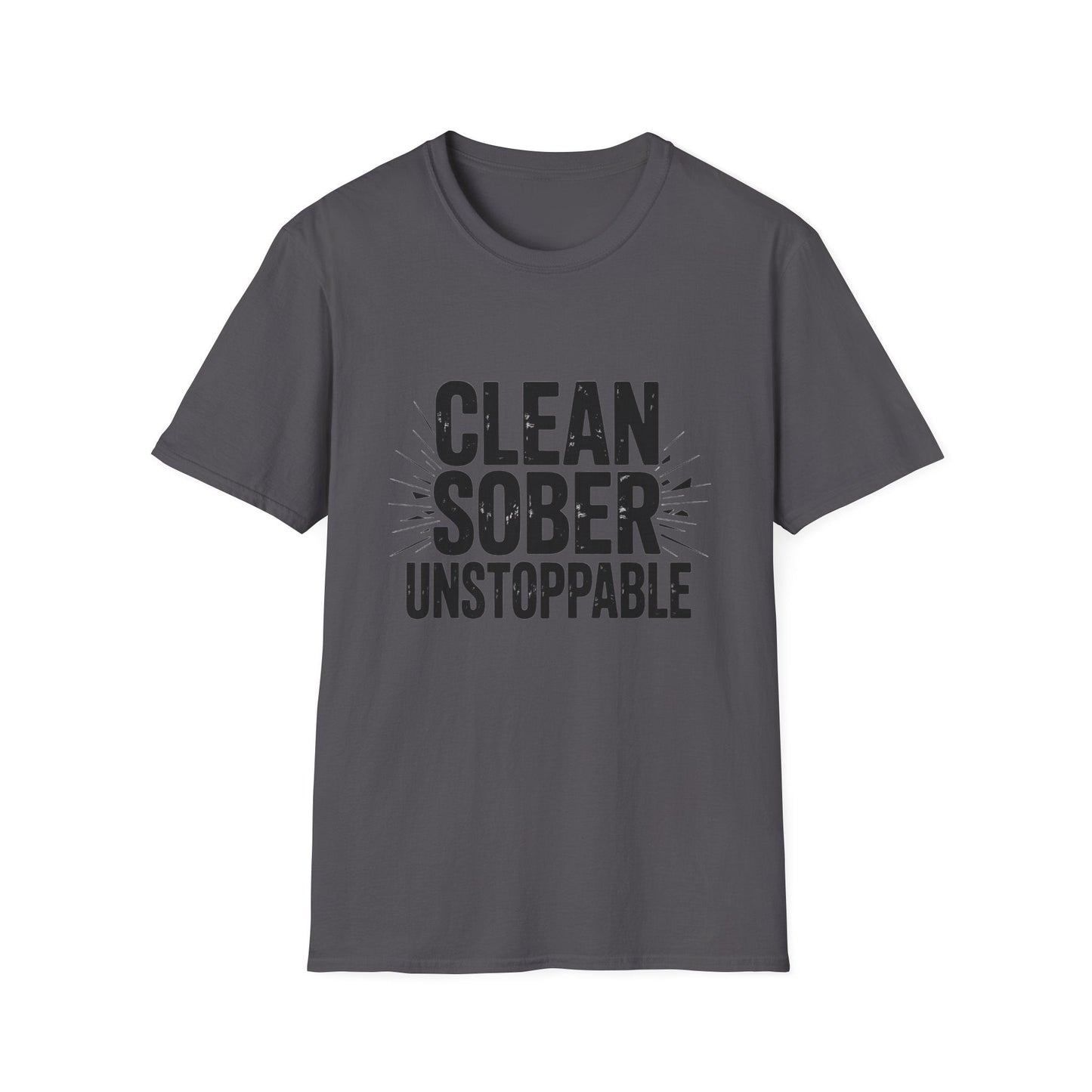 Clean sober unstoppable Unisex Softstyle T-Shirt - NEXT CHAPTER APPAREL