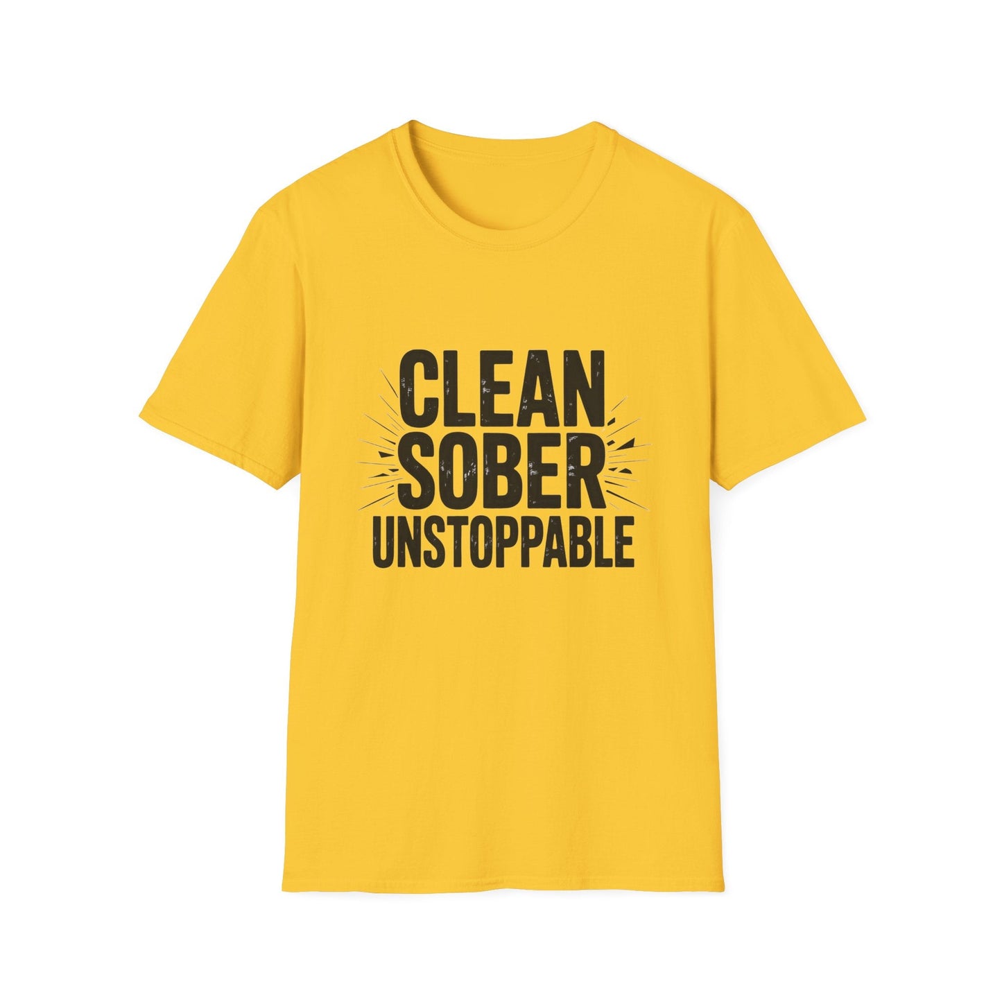 Clean sober unstoppable Unisex Softstyle T-Shirt - NEXT CHAPTER APPAREL