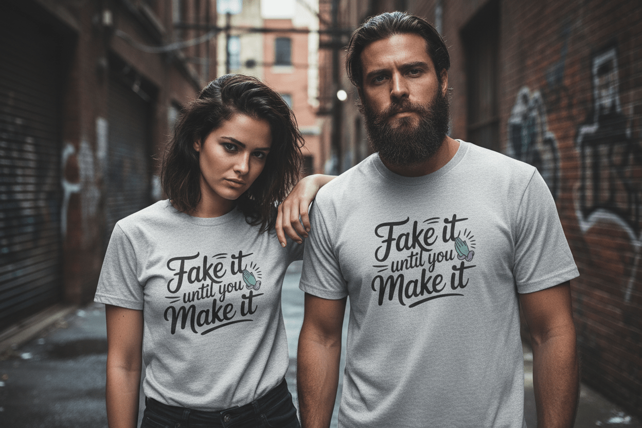 Fake it until you make it , Unisex Softstyle T-Shirt - NEXT CHAPTER APPAREL