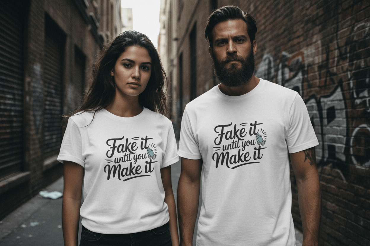 Fake it until you make it , Unisex Softstyle T-Shirt - NEXT CHAPTER APPAREL