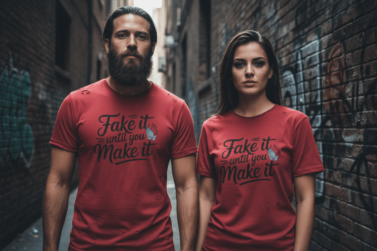 Fake it until you make it , Unisex Softstyle T-Shirt - NEXT CHAPTER APPAREL