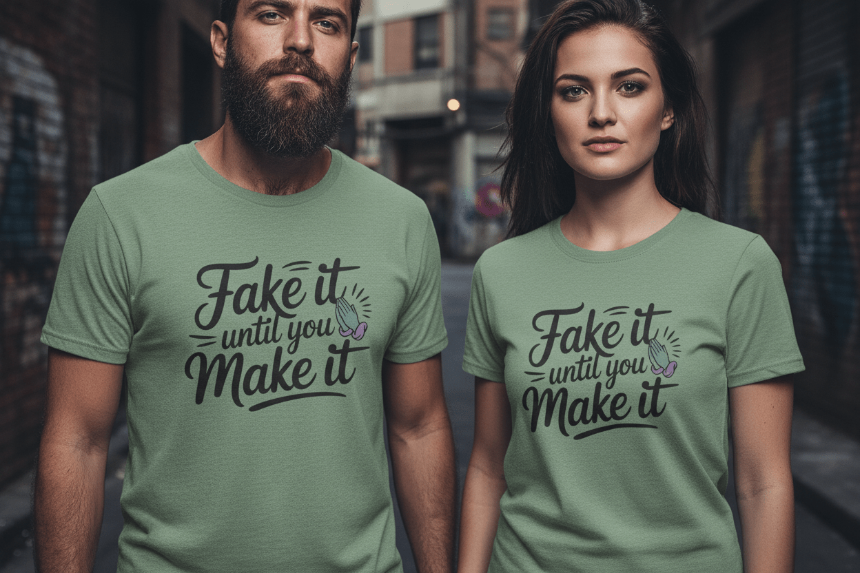 Fake it until you make it , Unisex Softstyle T-Shirt - NEXT CHAPTER APPAREL