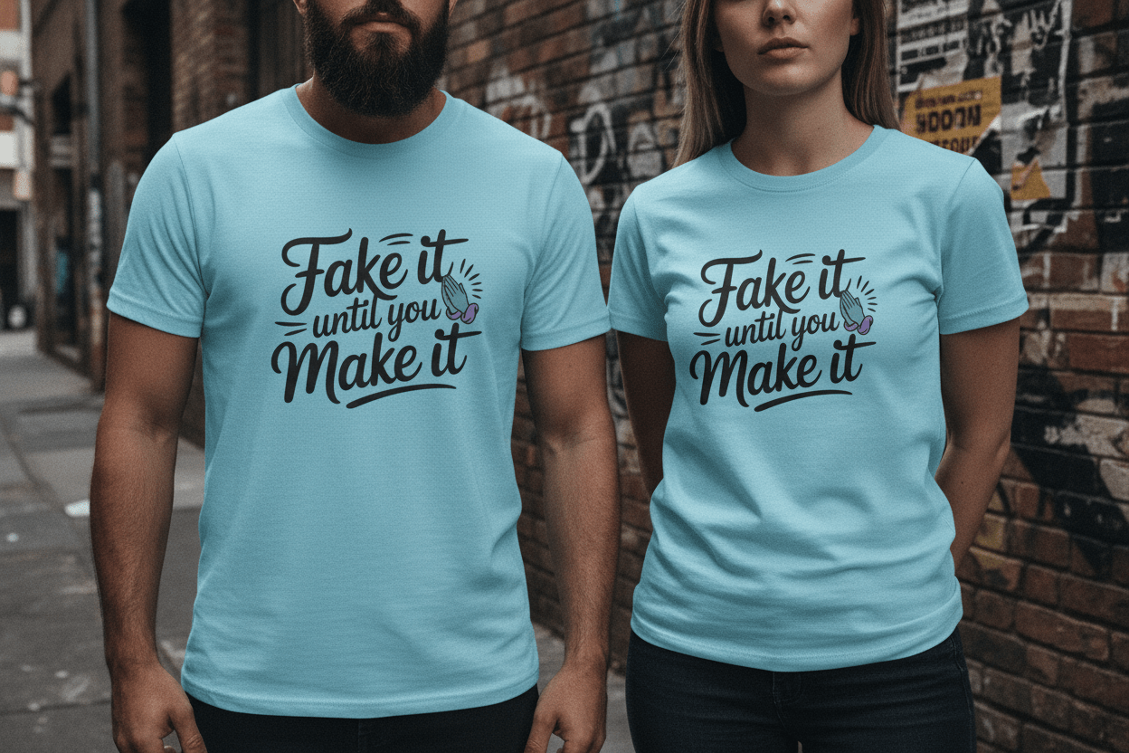 Fake it until you make it , Unisex Softstyle T-Shirt - NEXT CHAPTER APPAREL