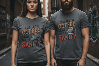 I came for coffee stayed for sanity Unisex Softstyle T-Shirt - NEXT CHAPTER APPAREL