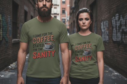 I came for coffee stayed for sanity Unisex Softstyle T-Shirt - NEXT CHAPTER APPAREL
