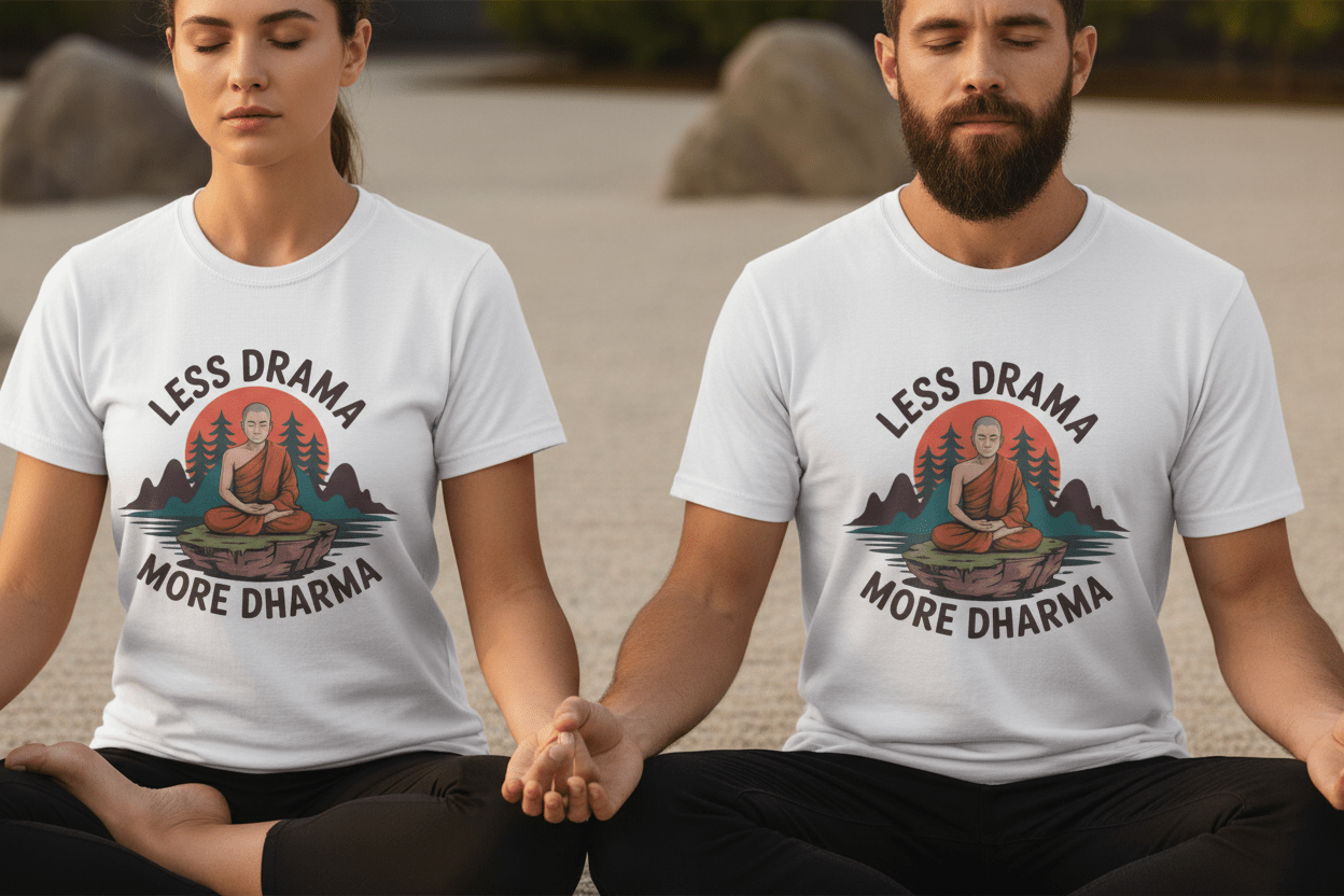 Less Drama more Dharma Recovery Addiction Unisex T Shirt - NEXT CHAPTER APPAREL