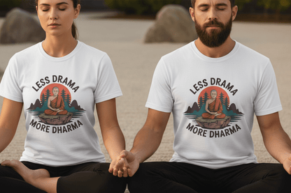 Less Drama more Dharma Recovery Addiction Unisex T Shirt - NEXT CHAPTER APPAREL