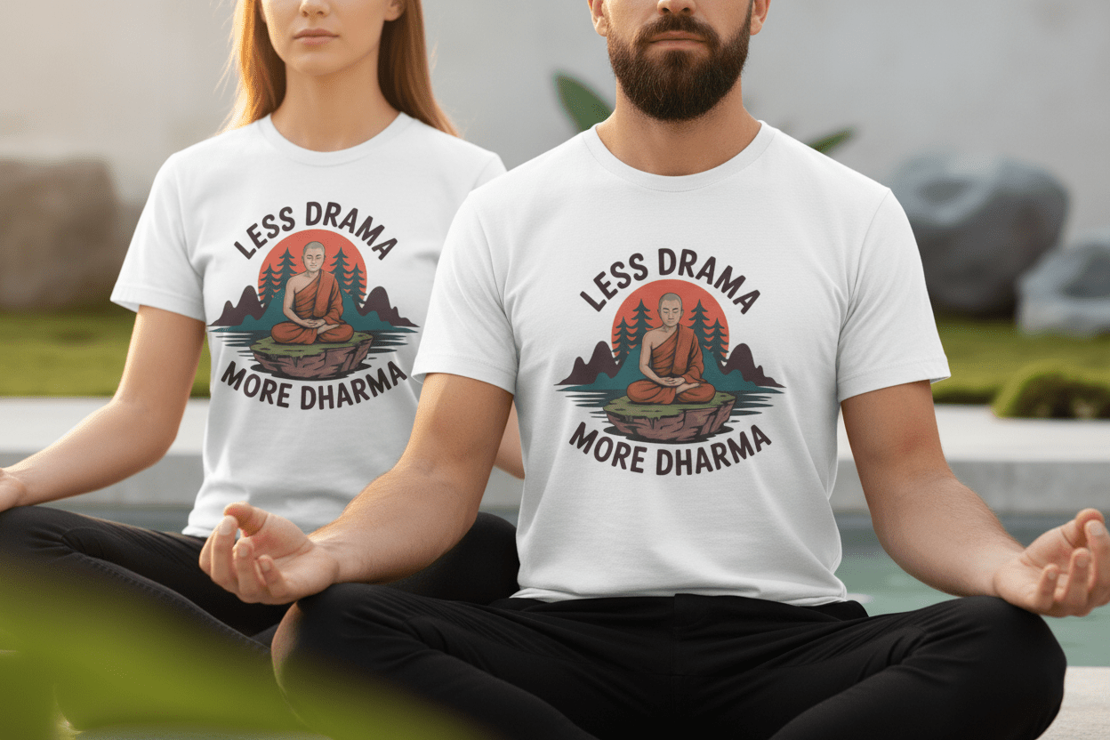 Less Drama more Dharma Recovery Addiction Unisex T Shirt - NEXT CHAPTER APPAREL