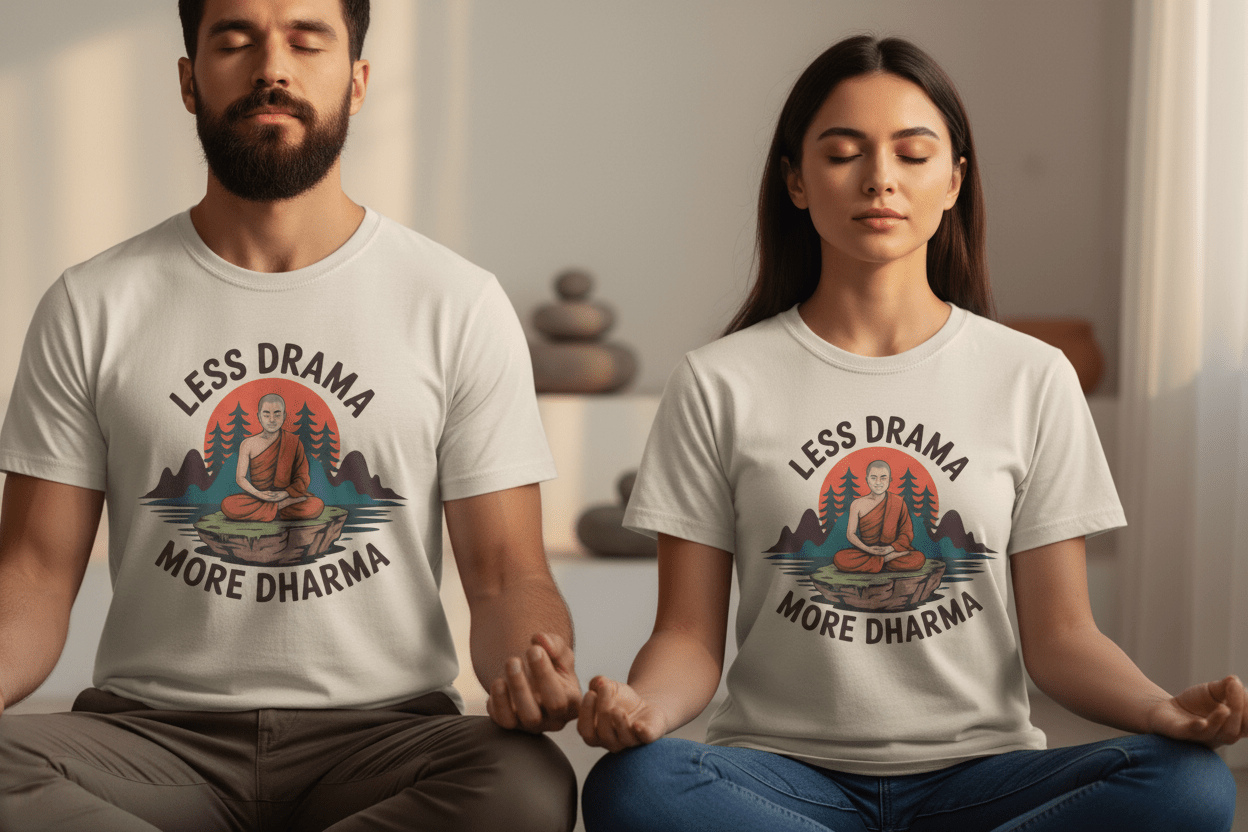 Less Drama more Dharma Recovery Addiction Unisex T Shirt - NEXT CHAPTER APPAREL