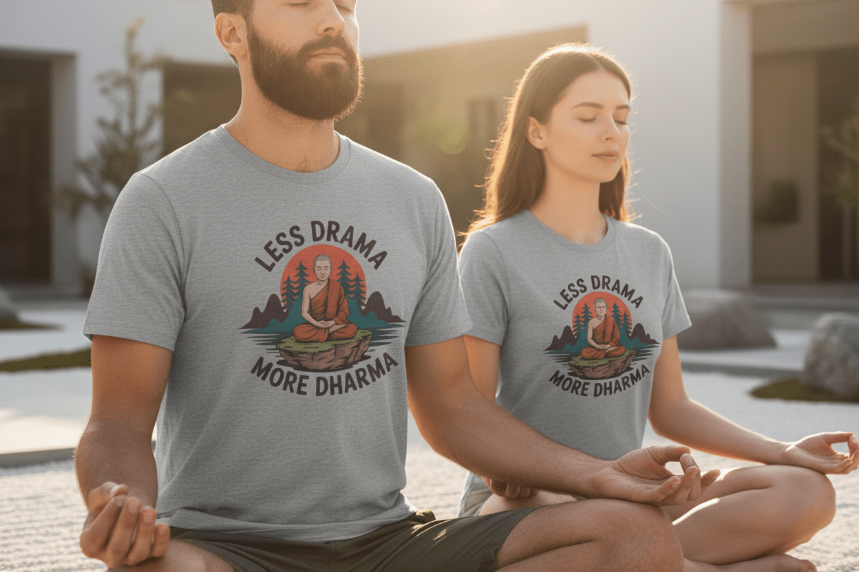 Less Drama more Dharma Recovery Addiction Unisex T Shirt - NEXT CHAPTER APPAREL