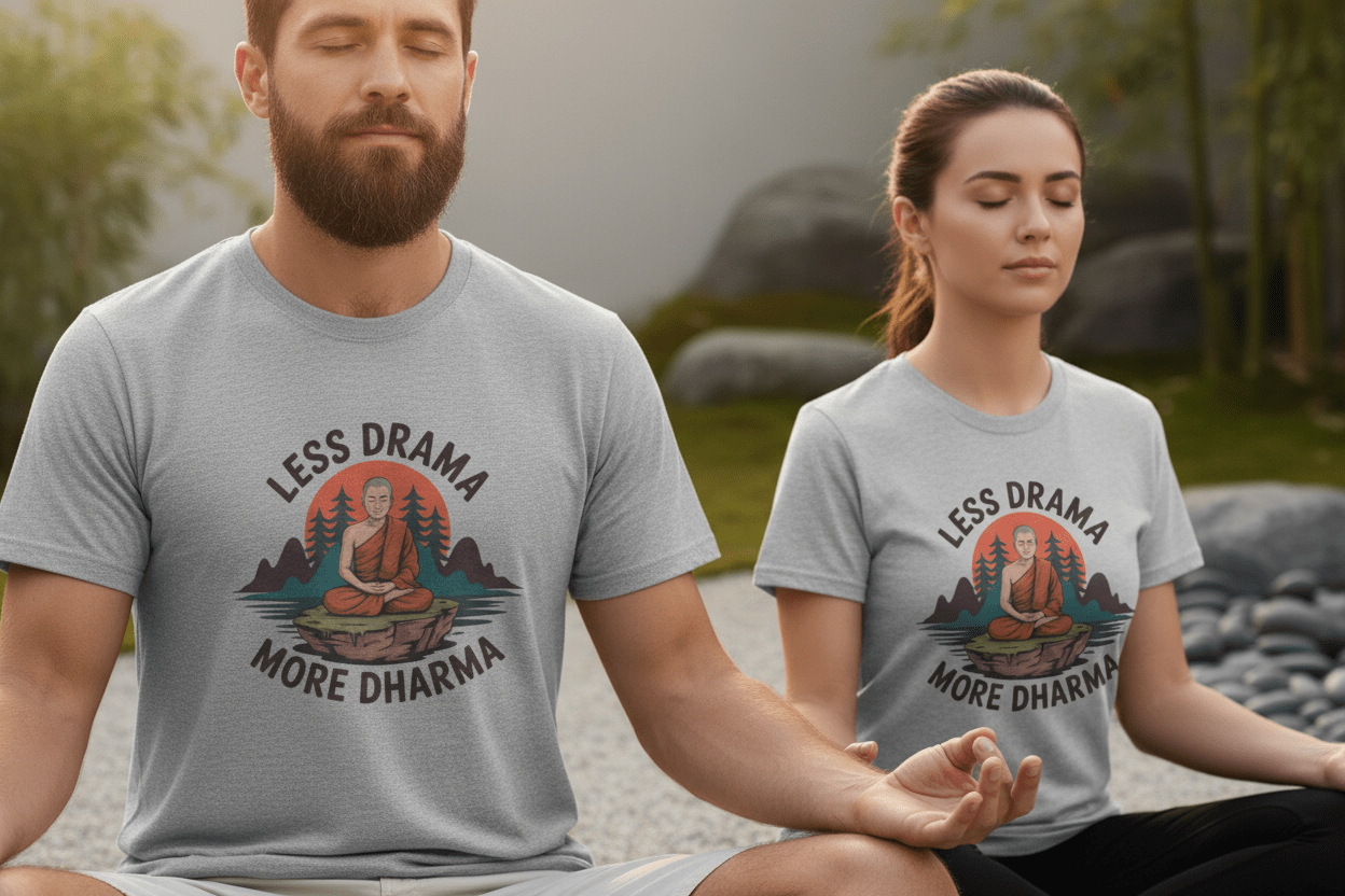 Less Drama more Dharma Recovery Addiction Unisex T Shirt - NEXT CHAPTER APPAREL