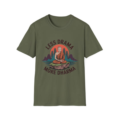 Less Drama more Dharma Recovery Addiction Unisex T Shirt - NEXT CHAPTER APPAREL