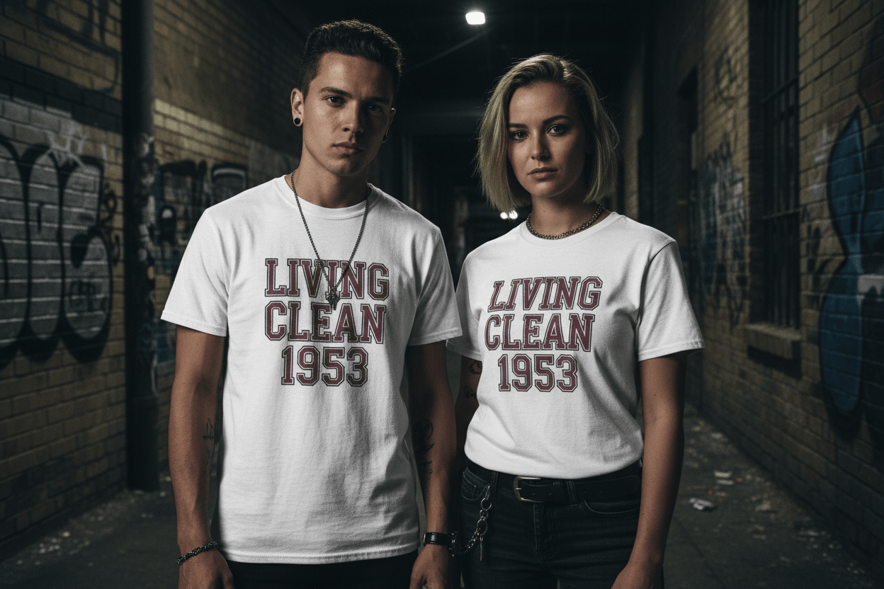Living Clean 1953 Unisex Softstyle T-Shirt - NEXT CHAPTER APPAREL