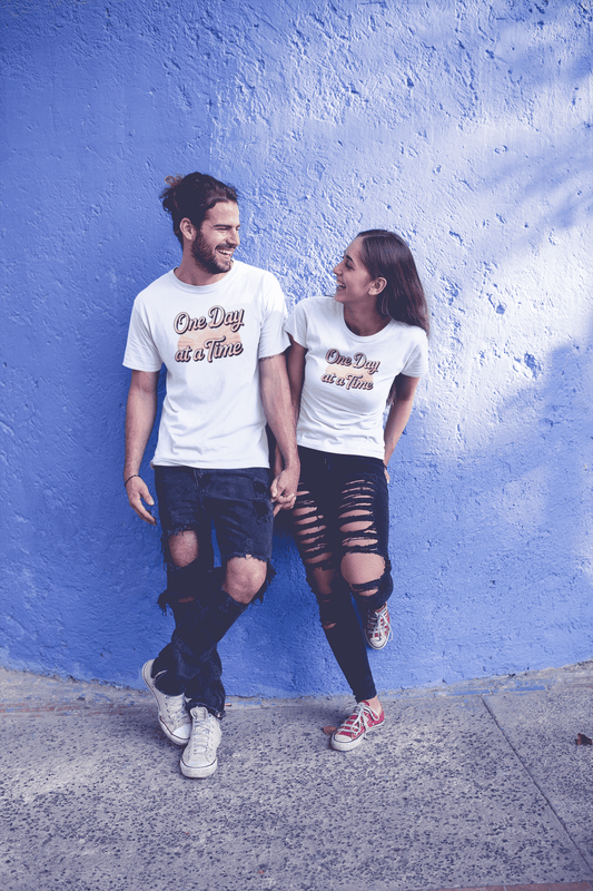 One day at a time Unisex Softstyle Recovery addiction T shirt - NEXT CHAPTER APPAREL