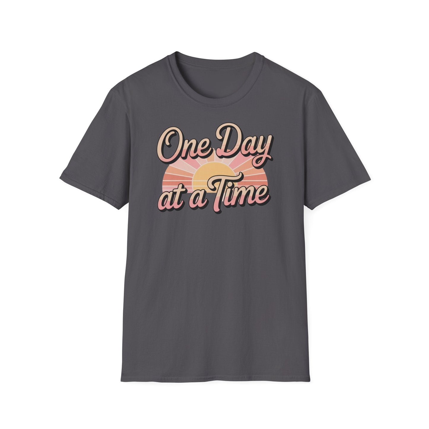 One day at a time Unisex Softstyle Recovery addiction T shirt - NEXT CHAPTER APPAREL