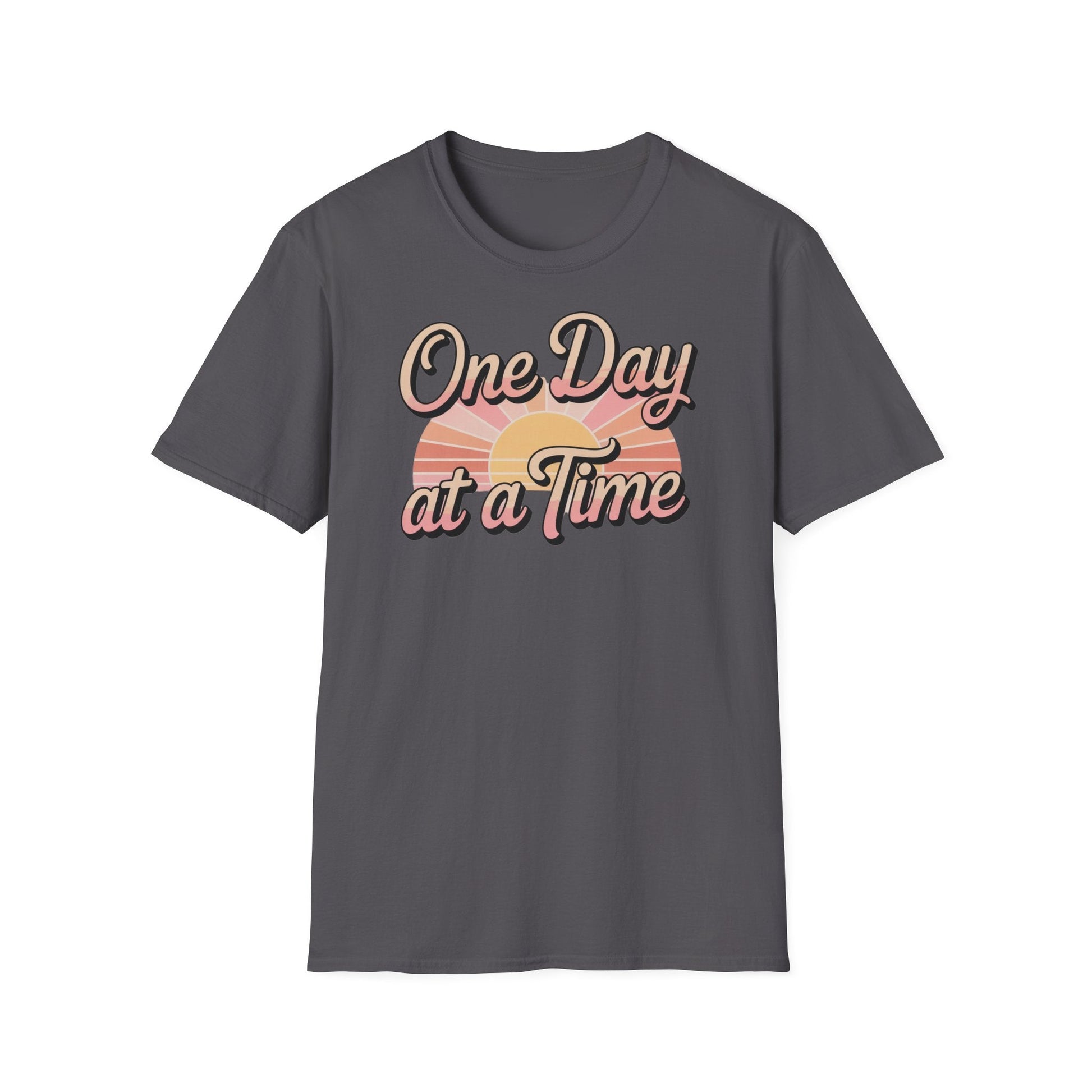 One day at a time Unisex Softstyle Recovery addiction T shirt - NEXT CHAPTER APPAREL