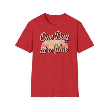 One day at a time Unisex Softstyle Recovery addiction T shirt - NEXT CHAPTER APPAREL