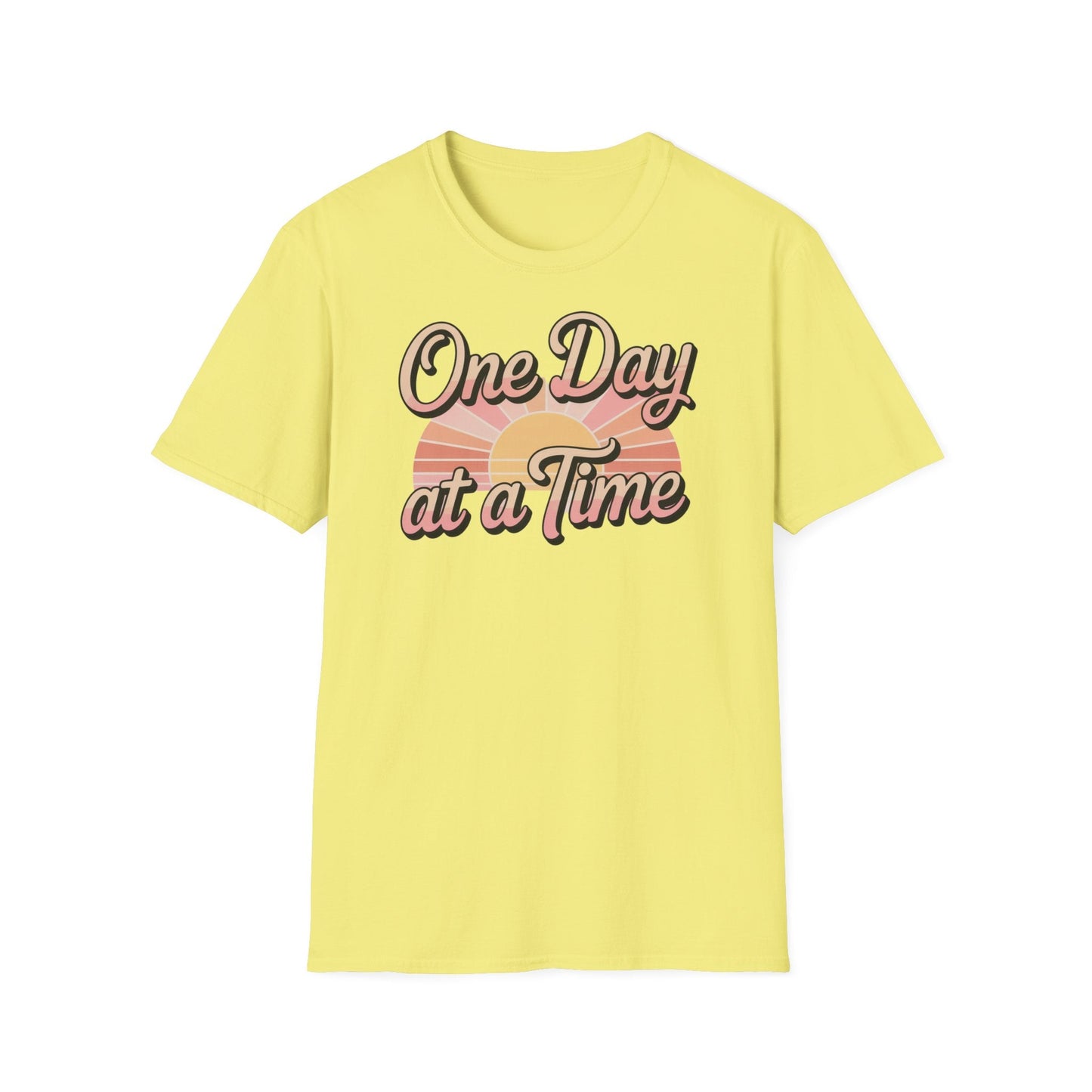 One day at a time Unisex Softstyle Recovery addiction T shirt - NEXT CHAPTER APPAREL