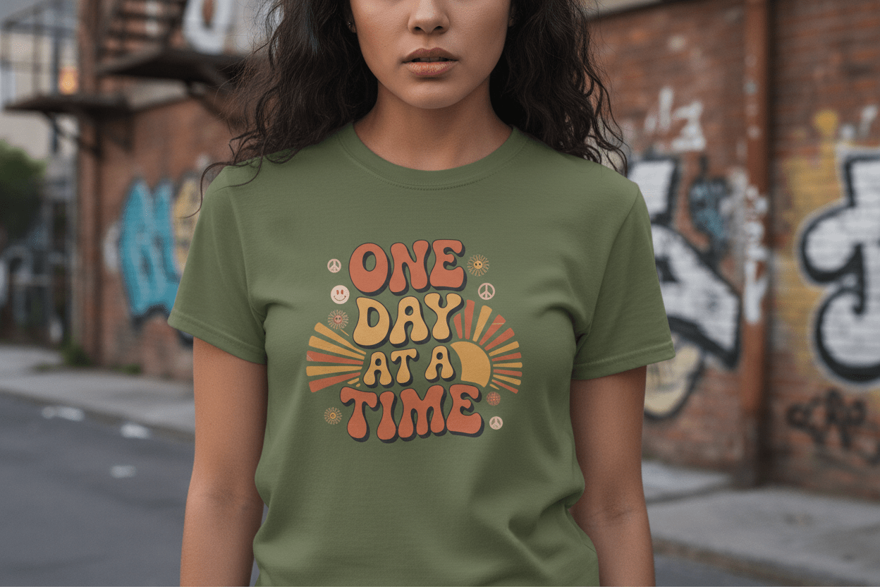 One day at a time Unisex Recovery Addiction T-Shirt - NEXT CHAPTER APPAREL