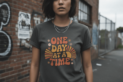 One day at a time Unisex Recovery Addiction T-Shirt - NEXT CHAPTER APPAREL