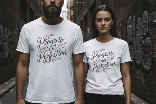 Progress not Perfection- Recovery Addiction T Shirt - NEXT CHAPTER APPAREL