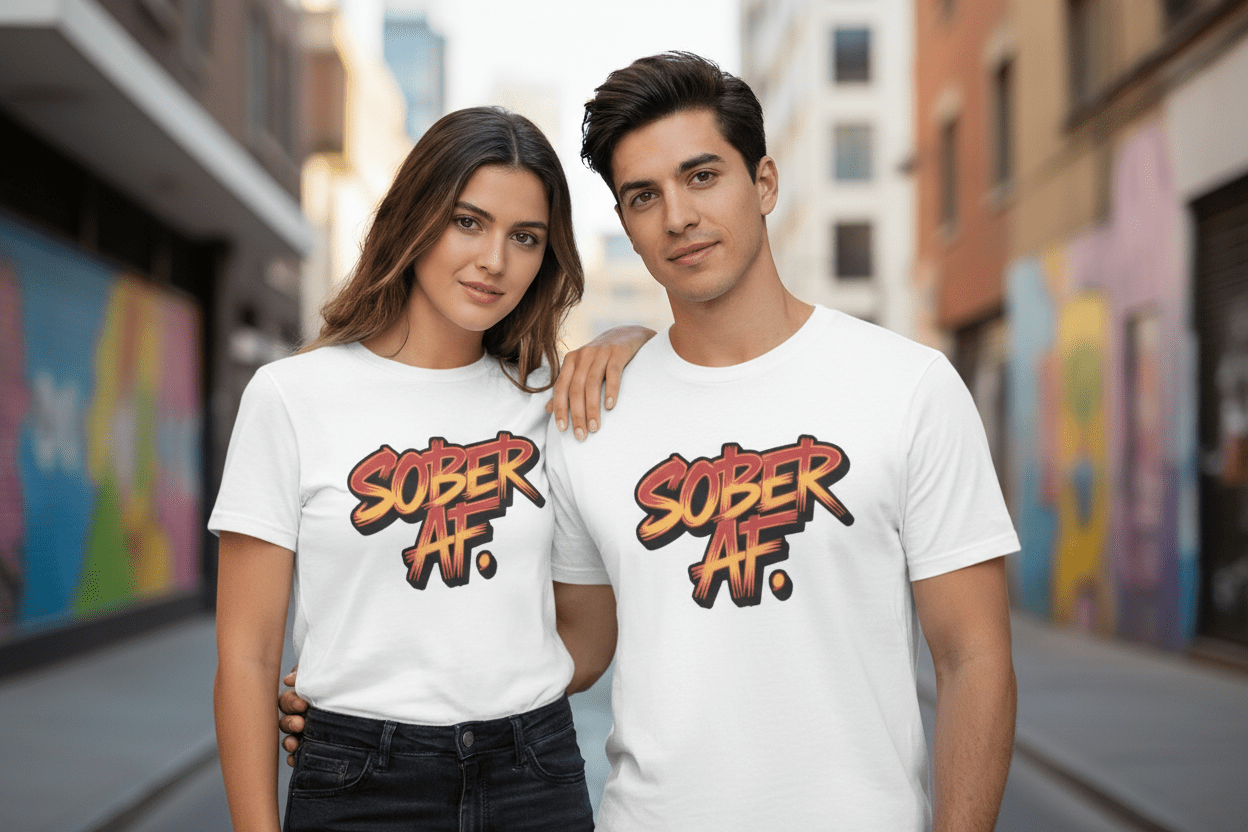Sober AF Unisex Softstyle T-Shirt, - NEXT CHAPTER APPAREL