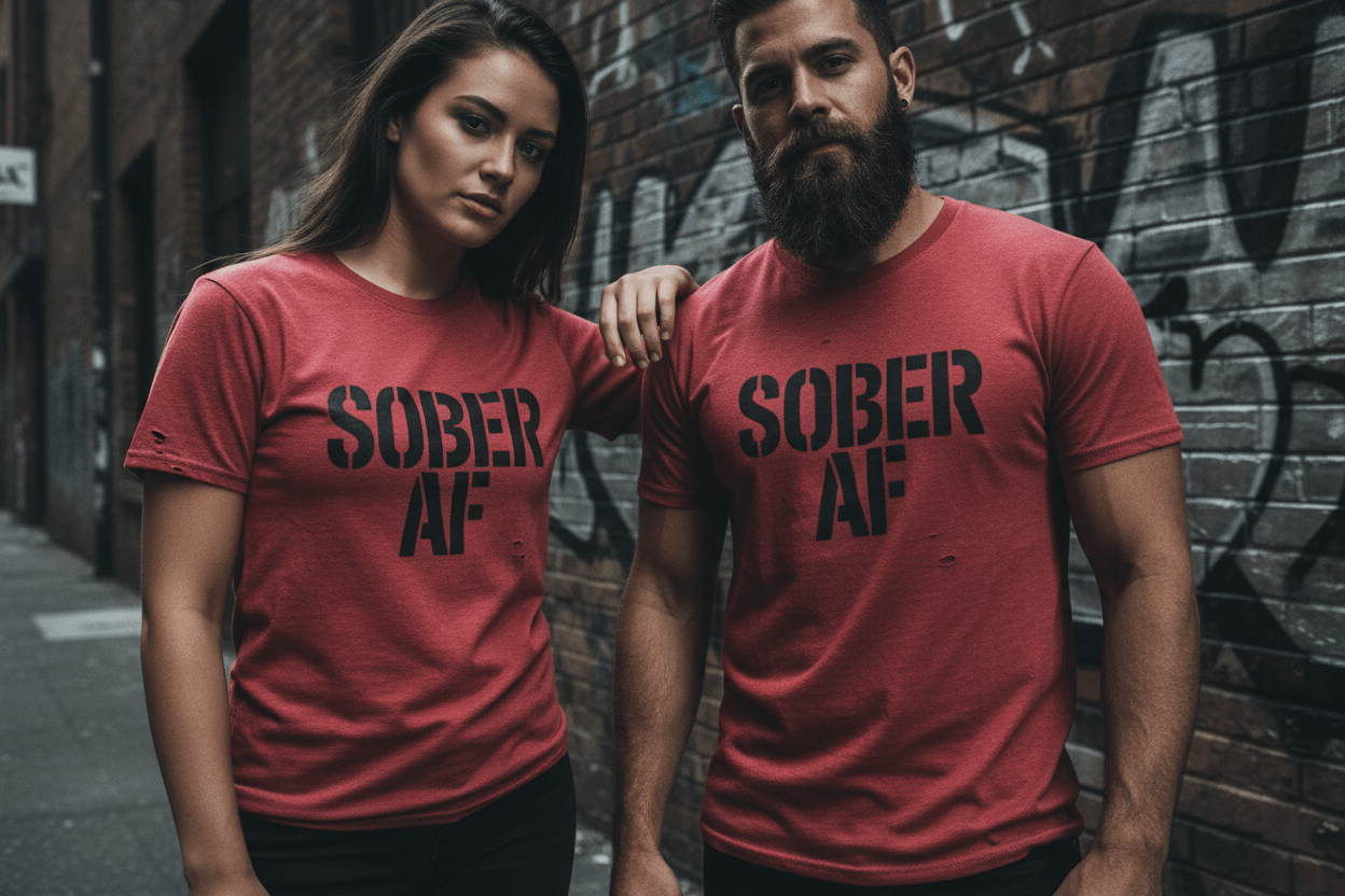 Sober AF Unisex Softstyle T-Shirt - NEXT CHAPTER APPAREL