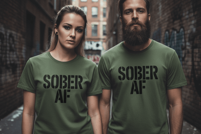 Sober AF Unisex Softstyle T-Shirt - NEXT CHAPTER APPAREL