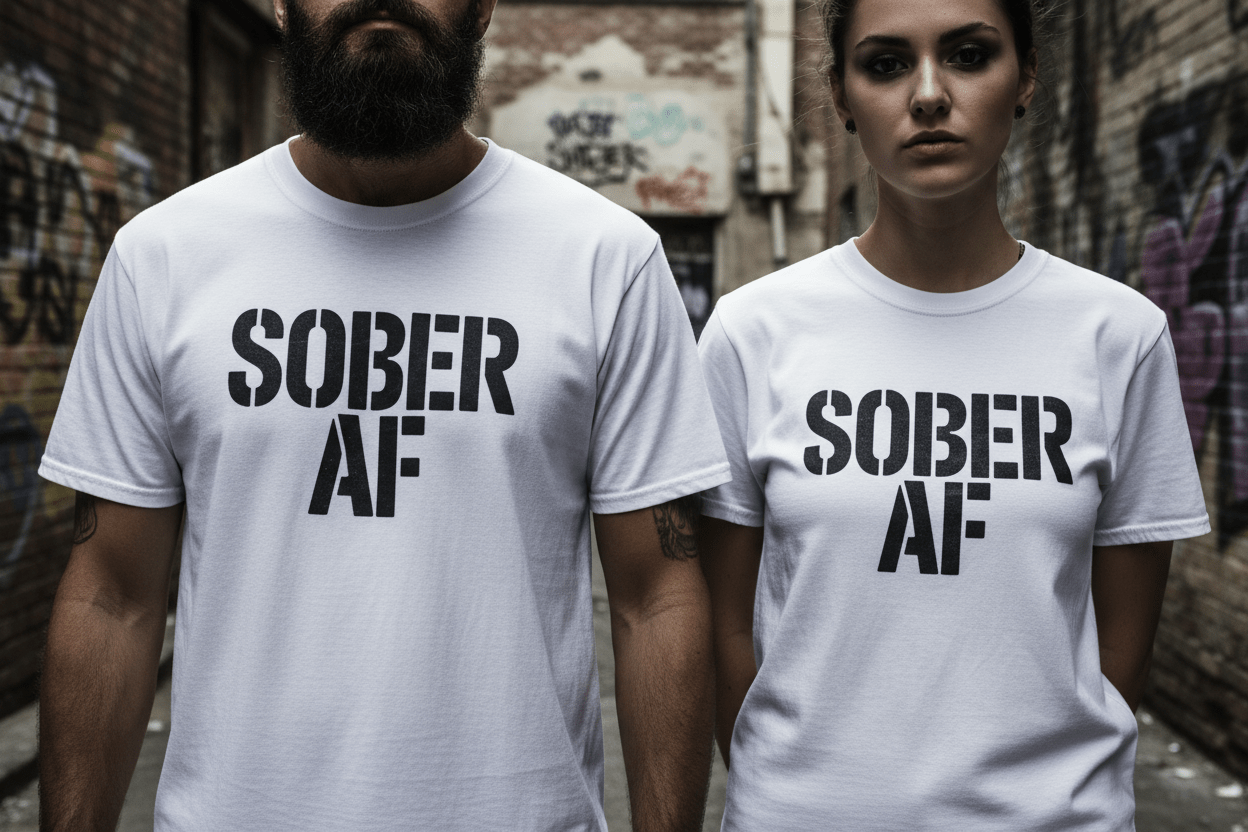 Sober AF Unisex Softstyle T-Shirt - NEXT CHAPTER APPAREL